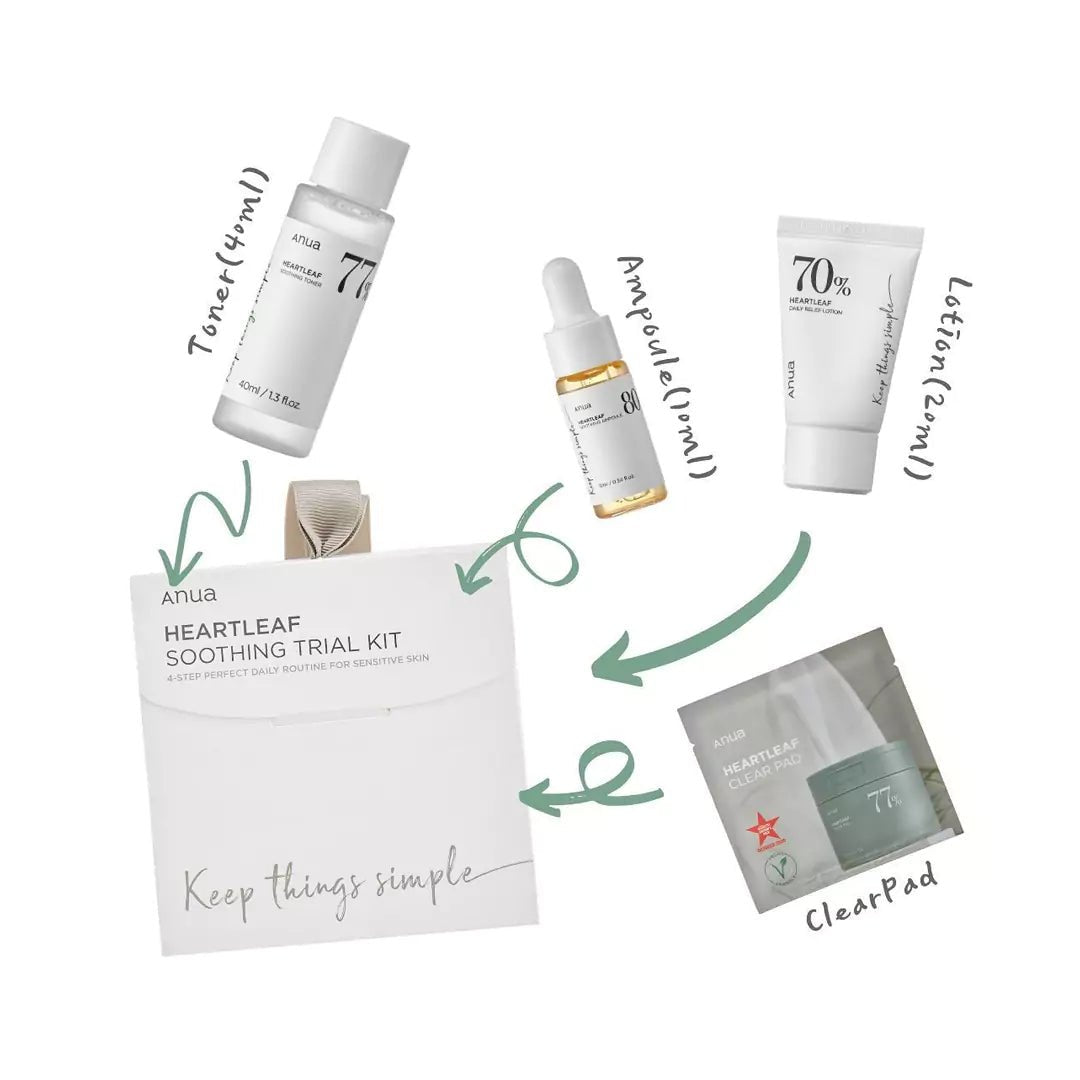 Anua - Heartleaf Soothing Trial Kit - 4 PIECES - AU Beauty Bazaar