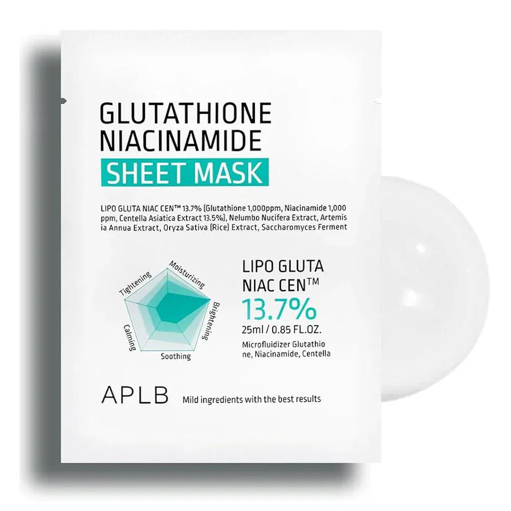 APLB - Glutathione Niacinamide Sheet Mask - 10 PIECE - AU Beauty Bazaar