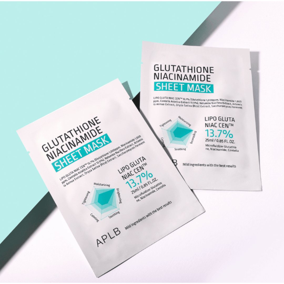 APLB - Glutathione Niacinamide Sheet Mask - 10 PIECE - AU Beauty Bazaar
