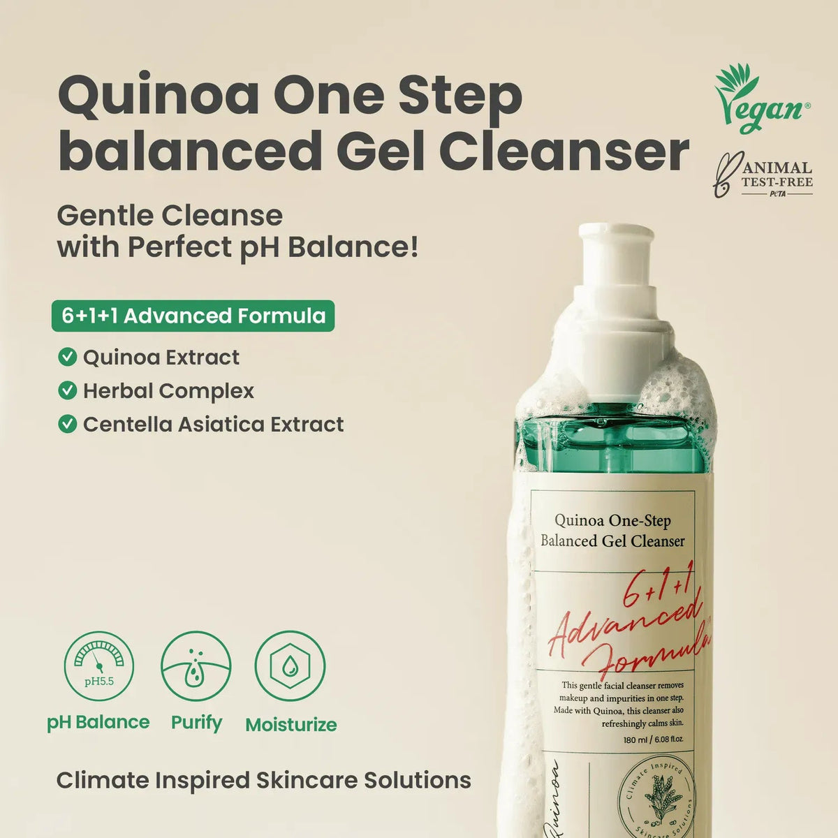 AXIS - Y Quinoa One - Step Balanced Gel Cleanser 180ml - AU Beauty Bazaar
