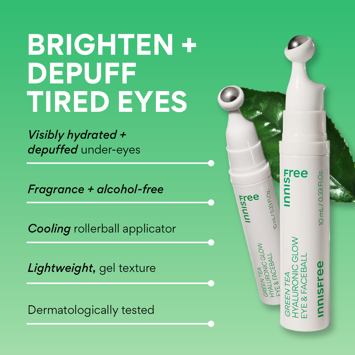 Innisfree Green Tea Hyaluronic Glow Eye & Face Ball 10ml