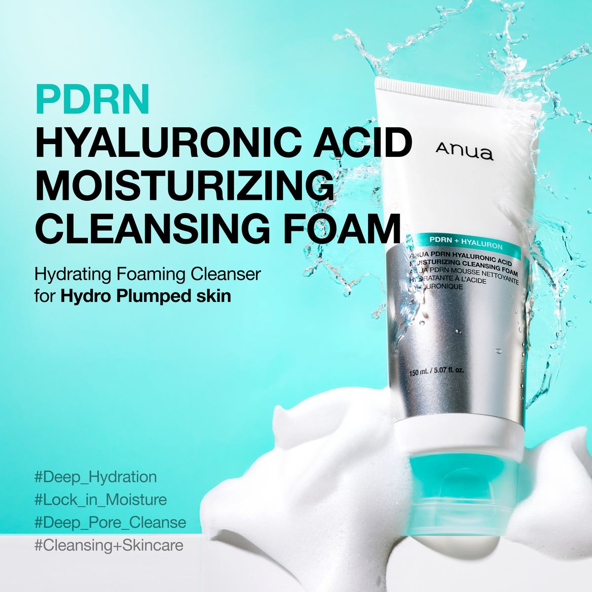 Anua PDRN Hyaluronic Acid Moisturizing Cleansing Foam 150ml – image 2