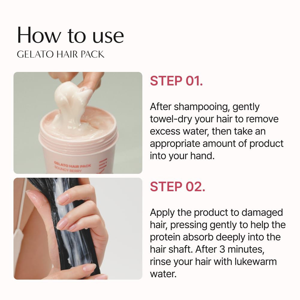 LILYEVE Repair:TURN GELATO Hair Pack Bouncy Berry 200mL