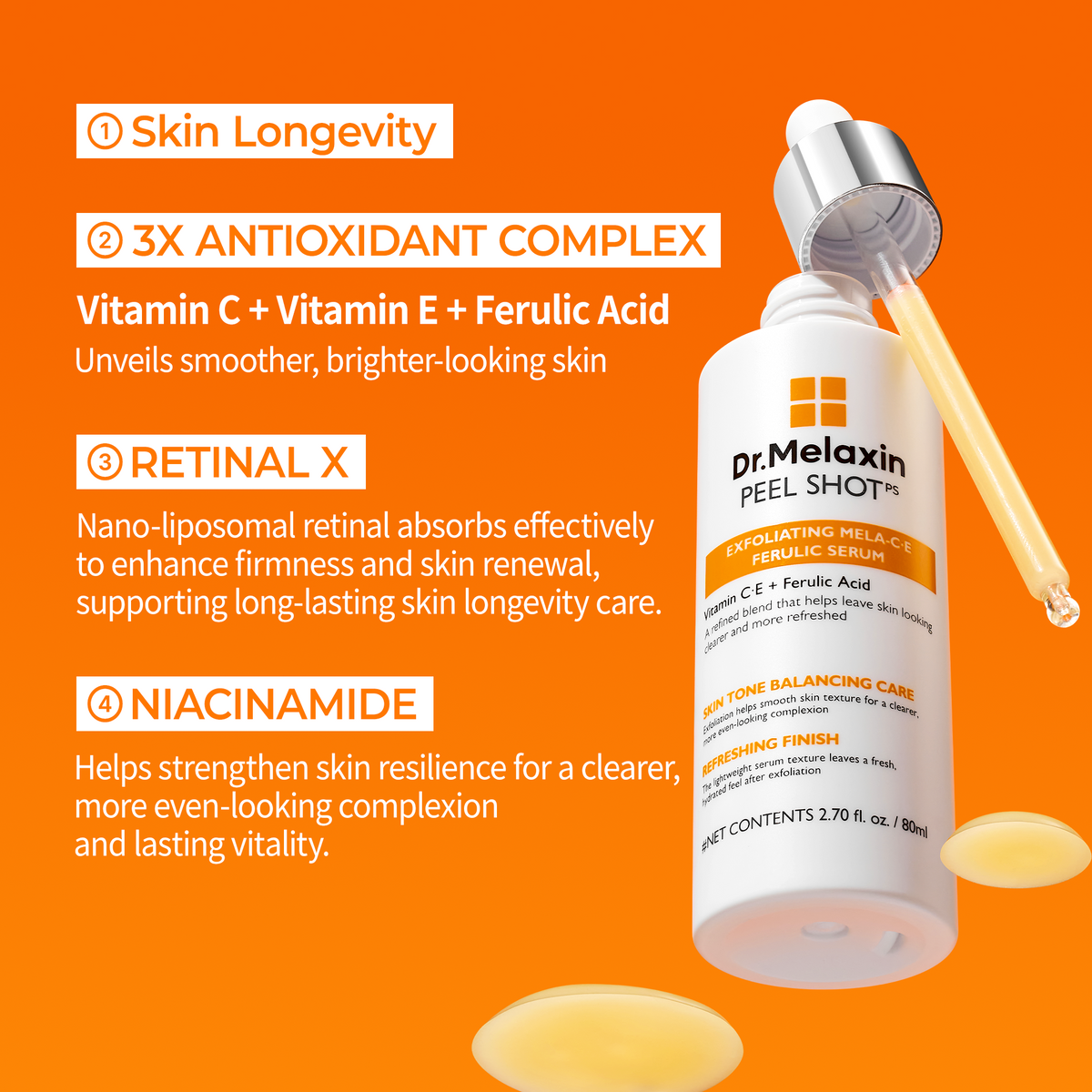 Dr.Melaxin Peel Shot Exfoliating Mela-CE Ferulic Serum 80ml