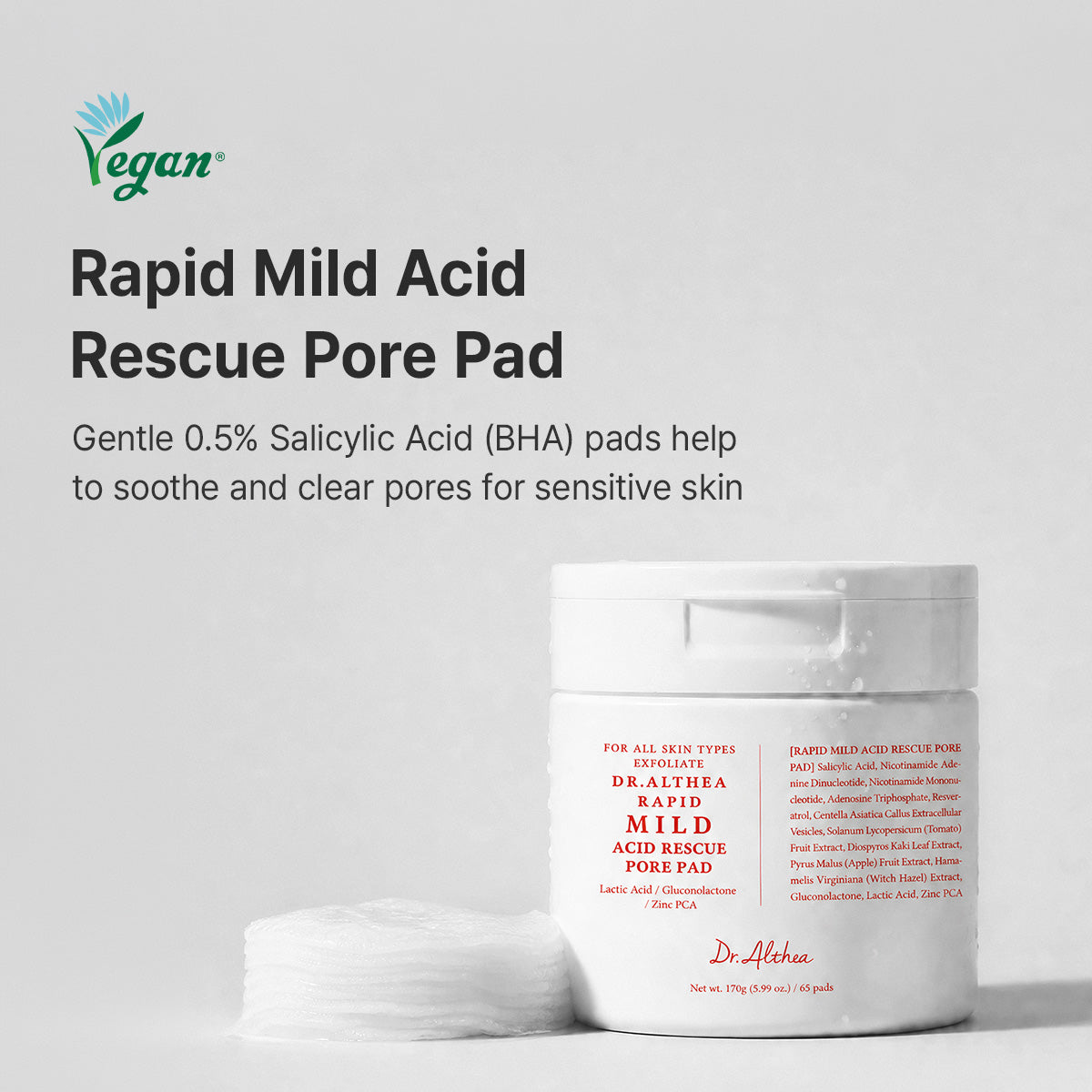 Dr. Althea Rapid Mild Acid Rescue Pore Pad 65 Pads