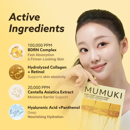 MUMUKI Honey Banana BDRN Ampoule Mask 25ml x 5 Sheets