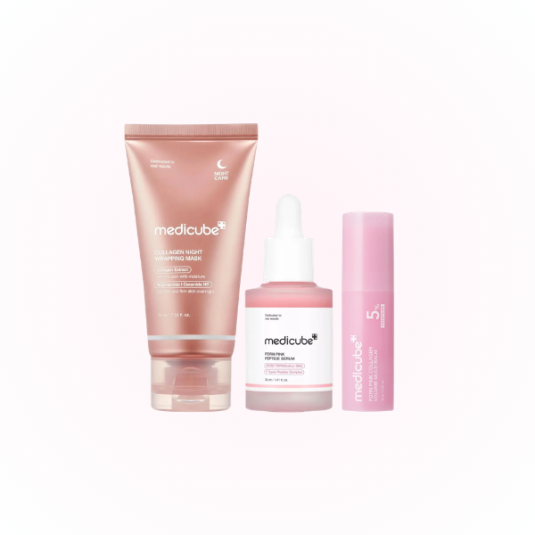💗🌙 Medicube Pink Overnight Glow Set | Plump, Wrap & Wake Up Glowing