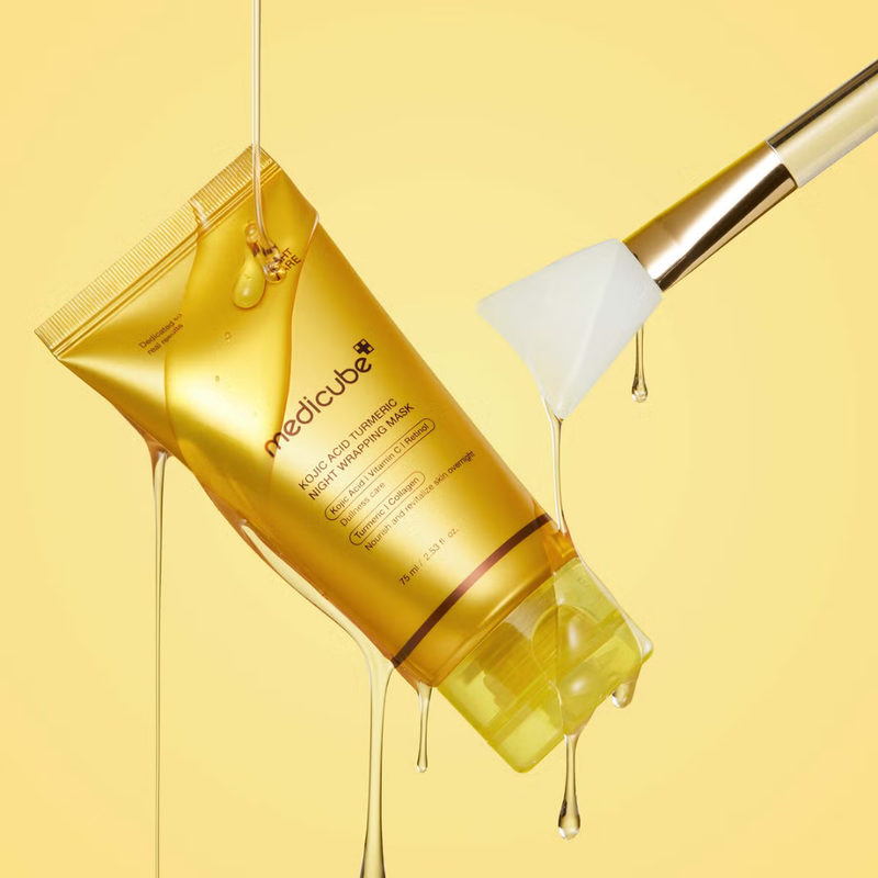 💛 Medicube Turmeric Overnight Brightening Duo | Smooth, Fade & Wake Up Glowing <mask + brush>