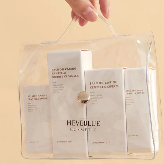 Heveblue Salmon Caring Centella Special Travel Kit Bag (4 Items)
