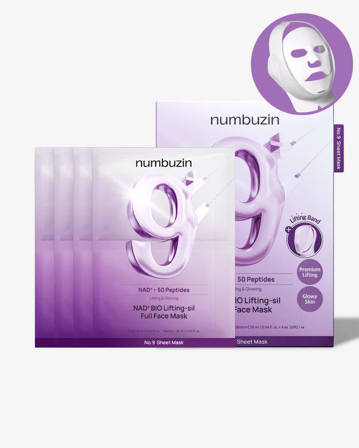 Numbuzin No.9 NAD Bio Lifting Full Cover Facial Mask (4 masks)