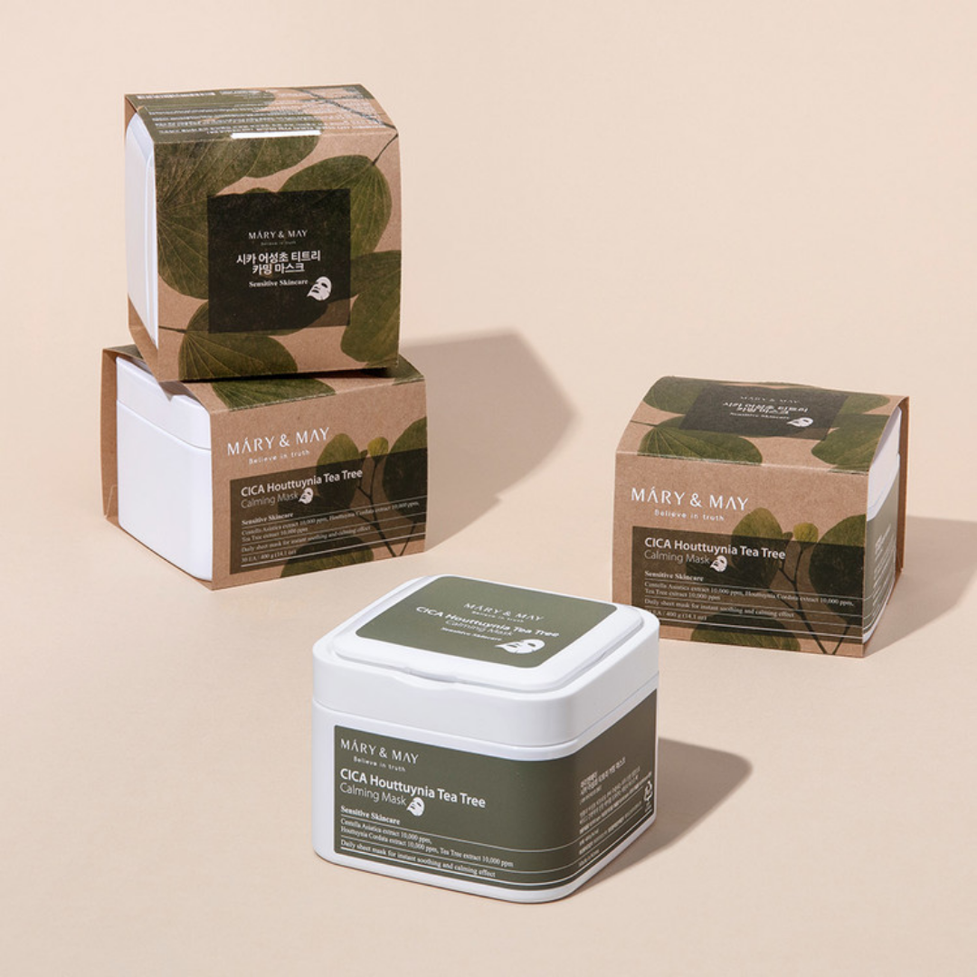 Mary & May  CICA Houttuynia Tea Tree Calming Mask (30ea)