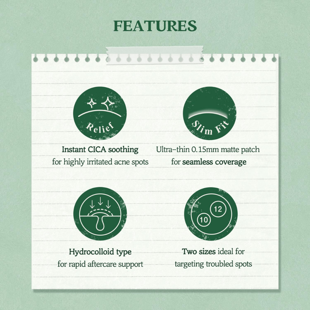 Skinfood - Cica Clear Spot Patch Set (12mmx50 each /10mmx60 each)