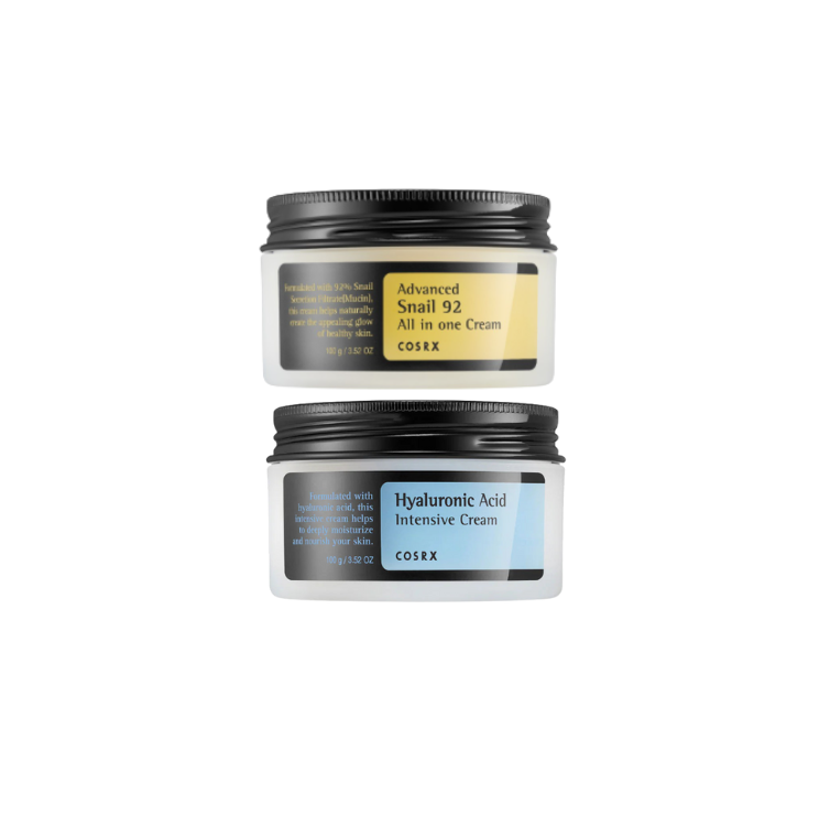 COSRX Snail & Hydration Set - Advanced Snail 92 All in One Cream + Hyaluronic Acid Intensive Cream
