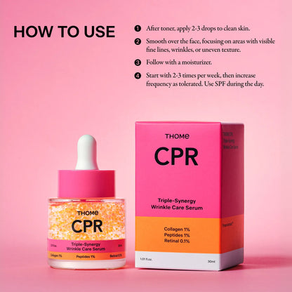 THOME CPR serum key ingredients: Collagen 1%, Peptide 1%, Retinal 0.1%