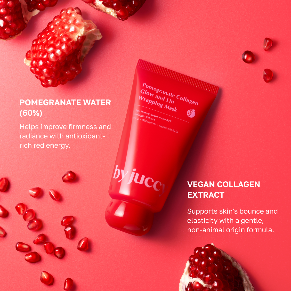 by juccy Pomegranate Collagen Glow and Lift Wrapping Mask 70ml