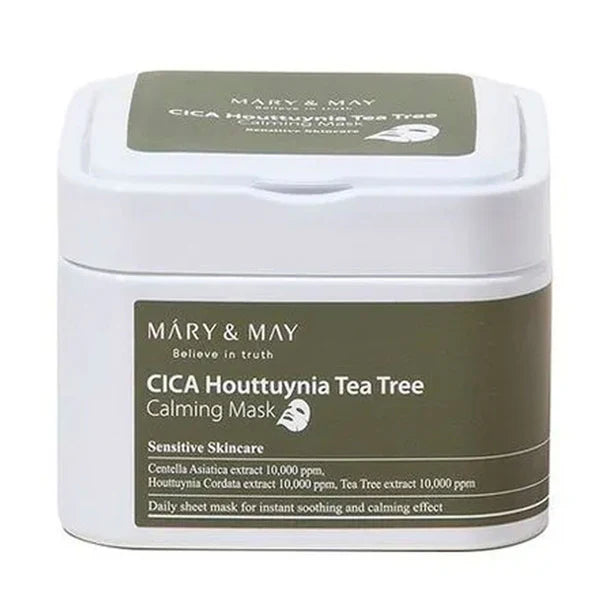 Mary & May  CICA Houttuynia Tea Tree Calming Mask (30ea)