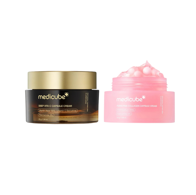 Medicube Firm & Bright Pack - Deep Vita C Capsule Cream + PDRN Pink Collagen Capsule Cream