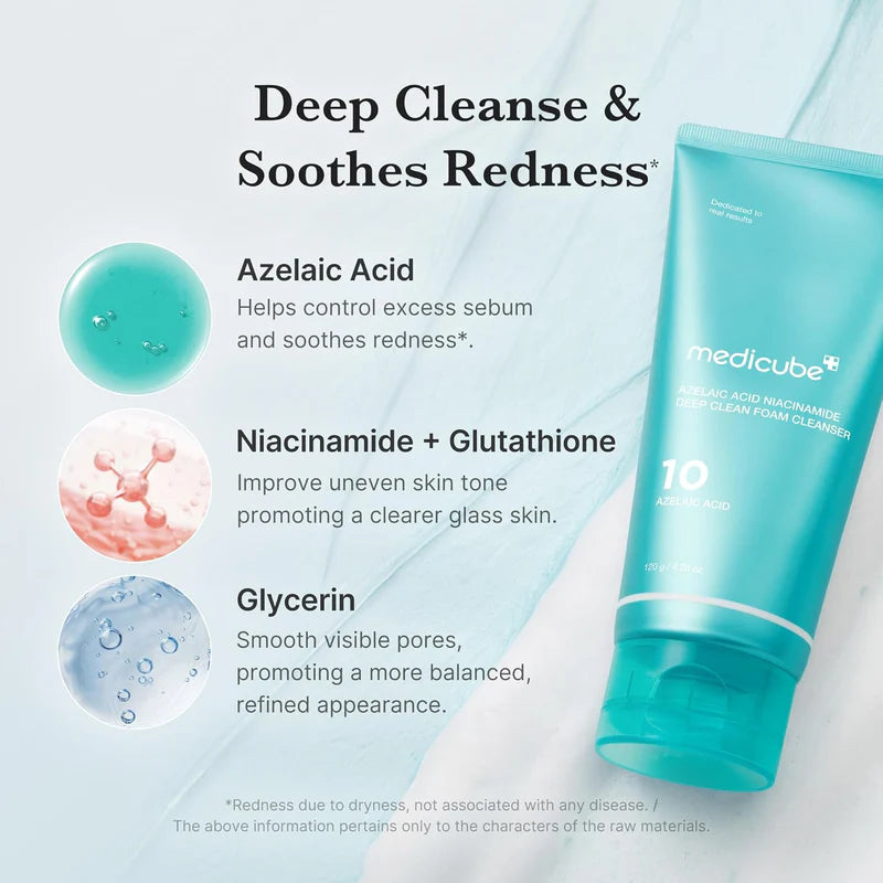 Medicube - AZELAIC ACID NIACINAMIDE DEEP CLEAN FOAM CLEANSER 120g