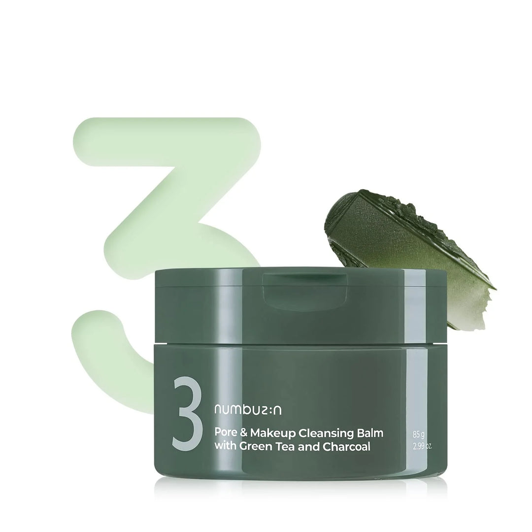 Numbuzin - No.3 Pore & Makeup Cleansing Balm With Green Tea And Charcoal