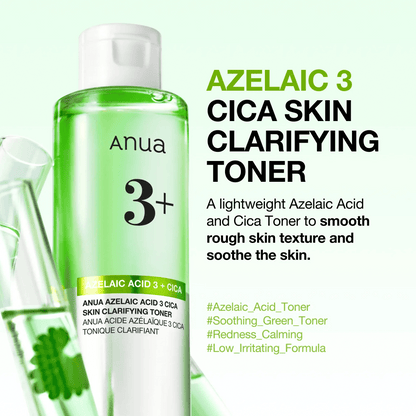 ANUA AZELAIC ACID 3 CICA SKIN CLARIFYING TONER 250ml - AU Beauty Bazaar