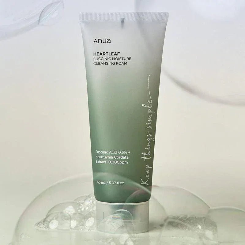 Anua - Heartleaf Succinic Moisture Cleansing Foam - 150ML - AU Beauty Bazaar