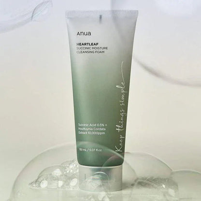 Anua - Heartleaf Succinic Moisture Cleansing Foam - 150ML - AU Beauty Bazaar