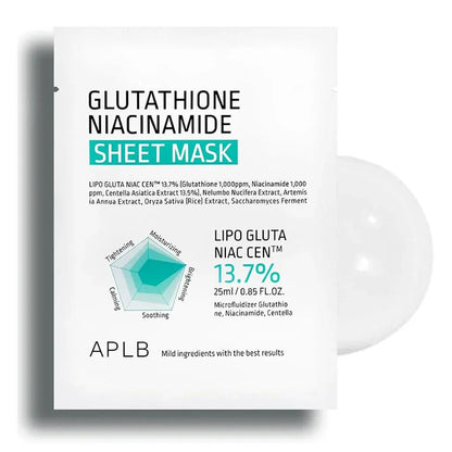 APLB - Glutathione Niacinamide Sheet Mask - 10 PIECE - AU Beauty Bazaar