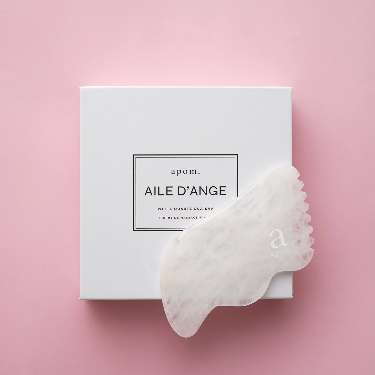 apom. x AU Beauty Bazaar White Jade Gua Sha Facial Massage Tool - AU Beauty Bazaar