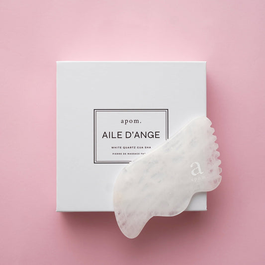 apom. x AU Beauty Bazaar White Jade Gua Sha Facial Massage Tool - AU Beauty Bazaar
