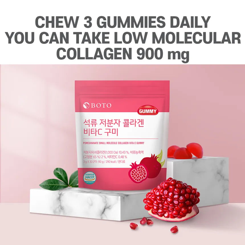 BOTO Pomegranate Small Molecule Collagen Vita C Gummy