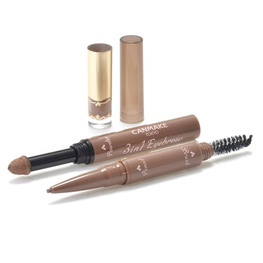 Canmake 3 in 1 Eyebrow 02 Ash Brown - AU Beauty Bazaar