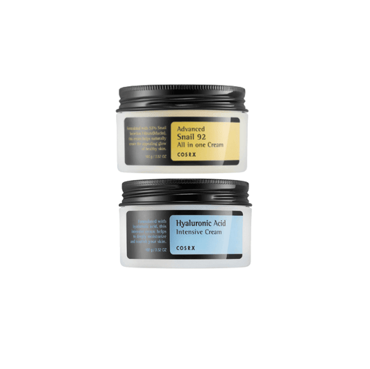 COSRX Snail & Hydration Set - Advanced Snail 92 All in One Cream 100ml + Hyaluronic Acid Intensive Cream 100ml - AU Beauty Bazaar