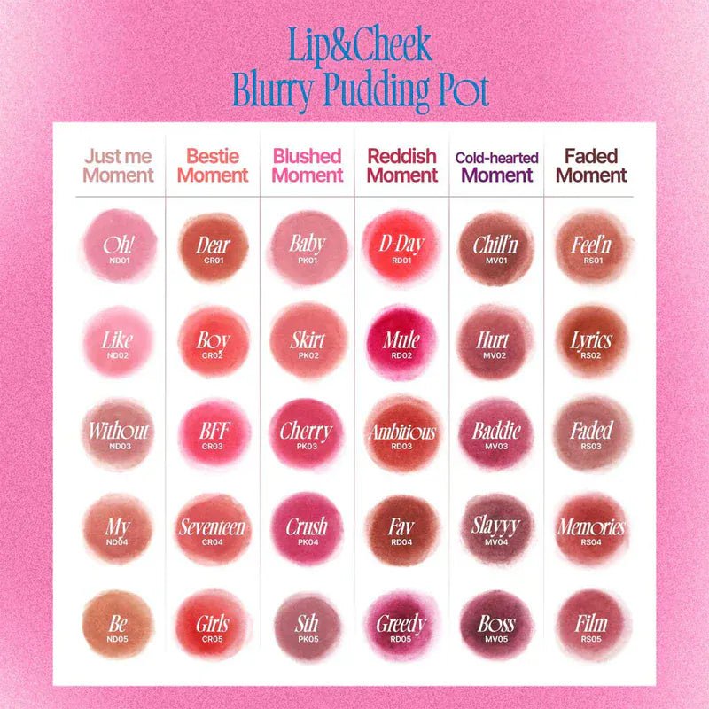 fwee - Lip & Cheek Blurry Pudding Pot - 30 Colors - AU Beauty Bazaar