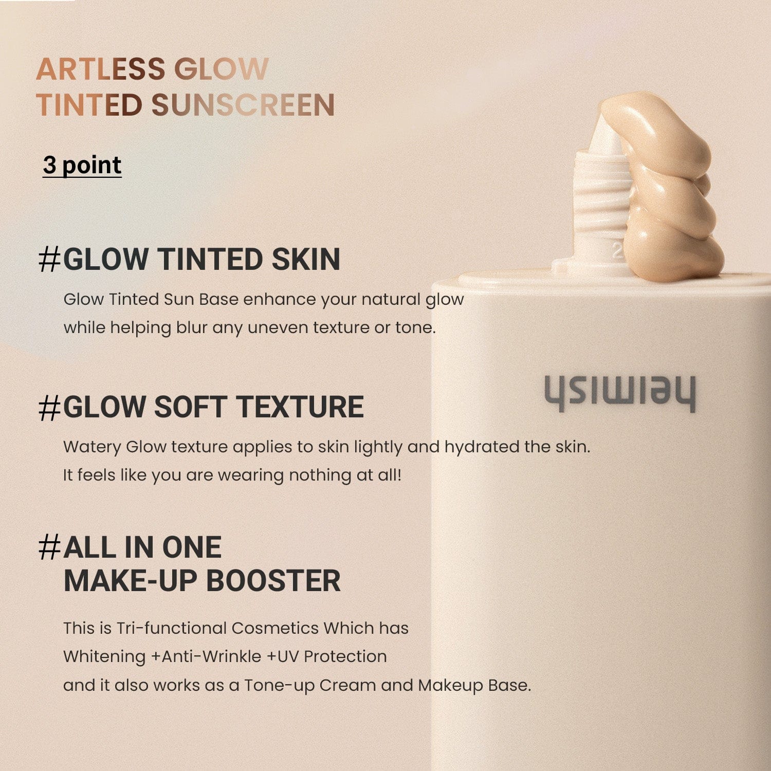 Heimish - Artless Glow Tinted Sunscreen 40ml - AU Beauty Bazaar