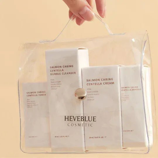 Heveblue Salmon Caring Centella Special Travel Kit Bag (4 Items) - AU Beauty Bazaar