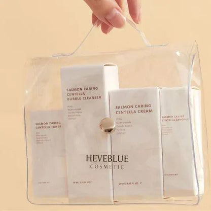 Heveblue Salmon Caring Centella Special Travel Kit Bag (4 Items) - AU Beauty Bazaar