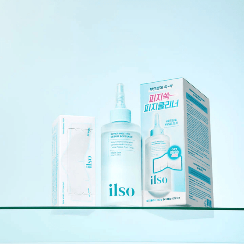 ILSO Super Melting Sebum Softener 150ML with Cotton Pads 40pcs Set