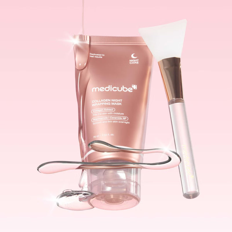 Medicube Overnight Glass Skin Duo | Smooth, Seal & Wake Up Glowing <mask + brush>