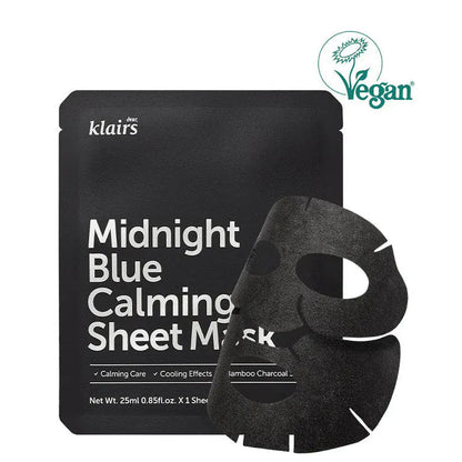 KLAIRS Midnight Blue Calming Sheet Mask 1pc 25ml - AU Beauty Bazaar
