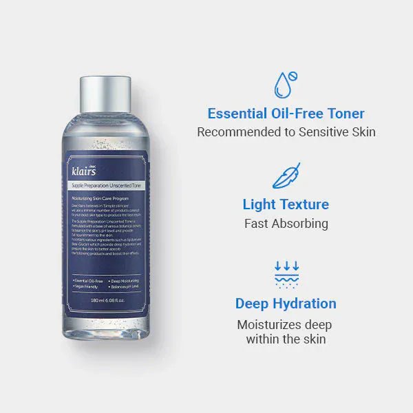 Klairs - Supple Preparation Unscented Toner 180ml - AU Beauty Bazaar
