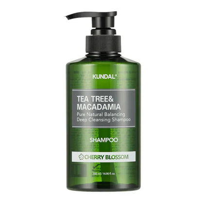KUNDAL Tea Tree & Macadamia Deep Cleansing Shampoo - Cherry Blossom 500ml - AU Beauty Bazaar
