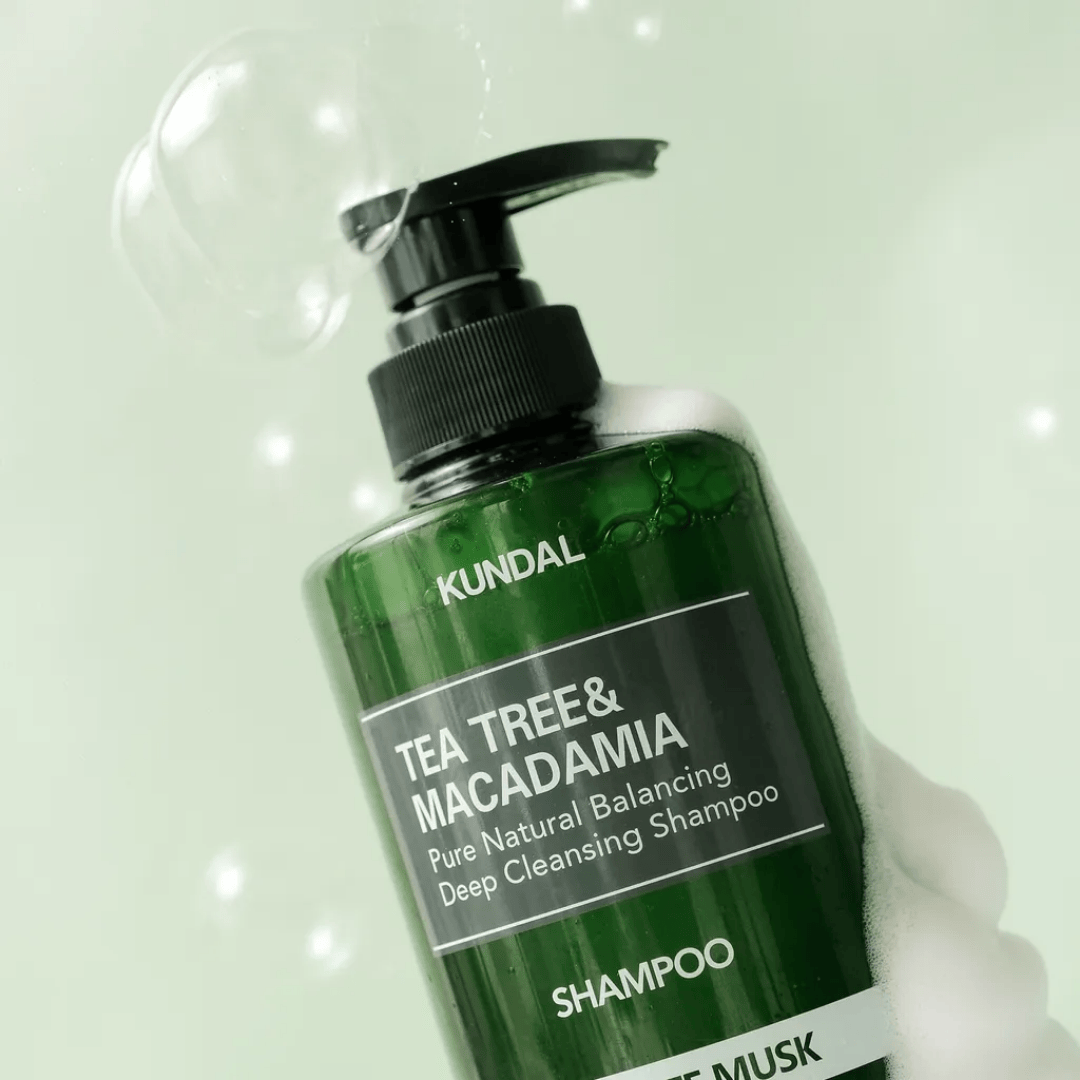KUNDAL Tea Tree & Macadamia Deep Cleansing Shampoo - Cherry Blossom 500ml - AU Beauty Bazaar