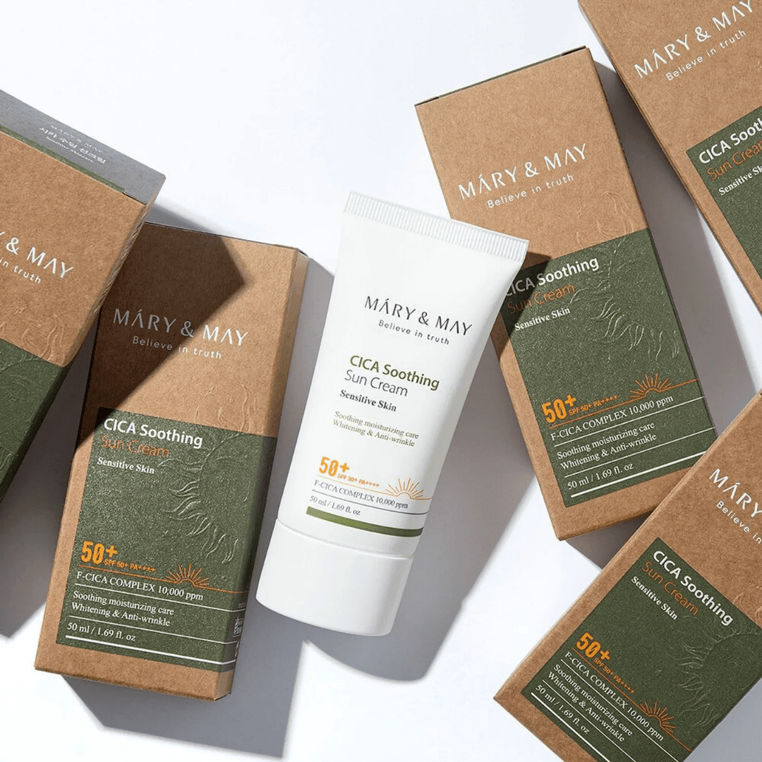 Mary & May CICA Soothing Sun Cream SPF50+ PA++++ 50ml - AU Beauty Bazaar