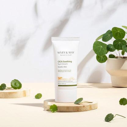 Mary & May CICA Soothing Sun Cream SPF50+ PA++++ 50ml - AU Beauty Bazaar