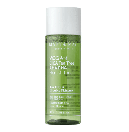 Mary & May - CICA Teatree AHA PHA Blemish Toner 30ml - AU Beauty Bazaar
