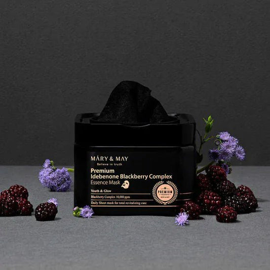 Mary&May Premium Idebenon Blackberry Complex Ampoule Mask (20EA) - AU Beauty Bazaar