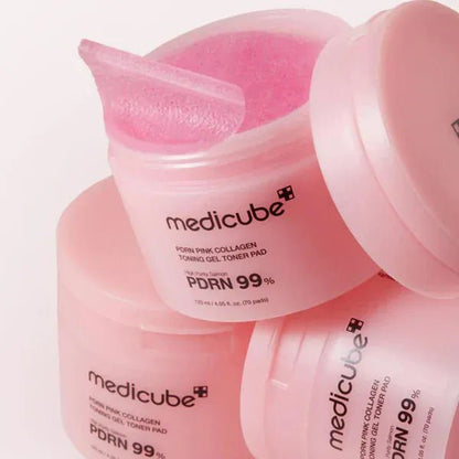 Medicube PDRN Pink Collagen Toning Gel Toner Pad (70 Pads) - AU Beauty Bazaar