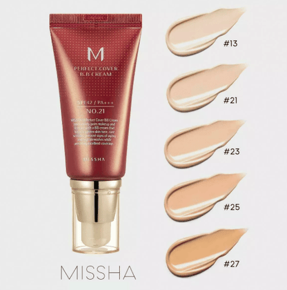 Missha - M Perfect Cover BB Cream 50ml Colour: No.21 (Light Beige) - AU Beauty Bazaar