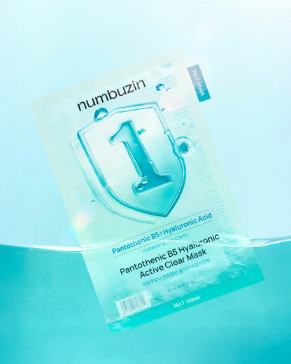 Numbuzin No. 1 Pantothenic B5 Hyaluronic Active Clear Mask (4 Pieces) - AU Beauty Bazaar