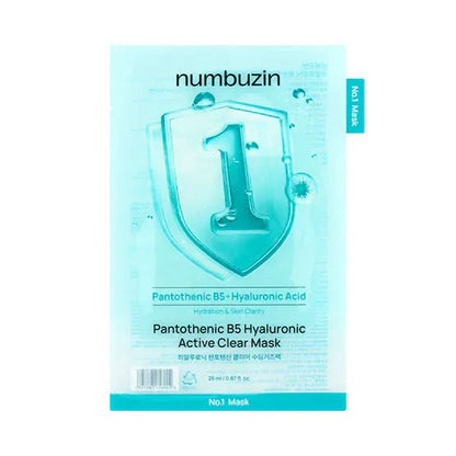 Numbuzin No. 1 Pantothenic B5 Hyaluronic Active Clear Mask (4 Pieces) - AU Beauty Bazaar